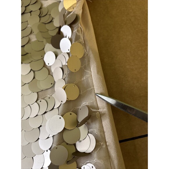 Womens Boohoo Dress Size 16 pullover embellished light brown FLAWS stained - Picture 9 of 16